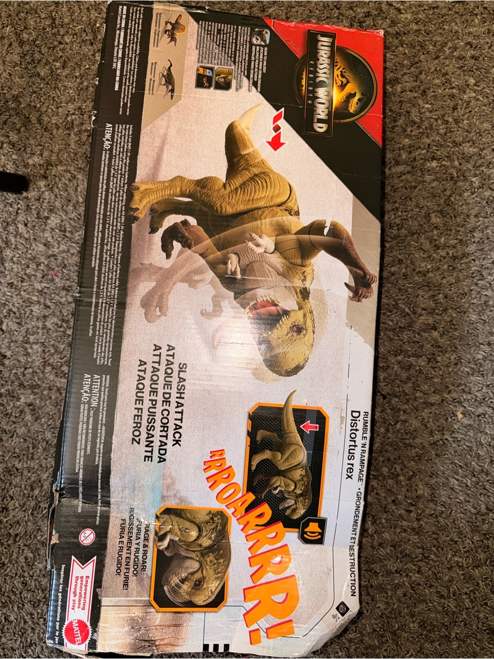 Jurassic World Rebirth Distortus Rex, Drex 22Inch Rumble N Rampage Dinosaur Toy - Picture 7 of 10